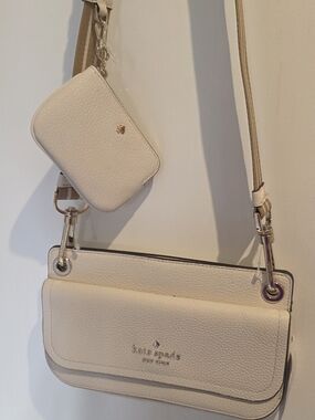 Kate Spade Cream Pebble Leather Crossbody Bag